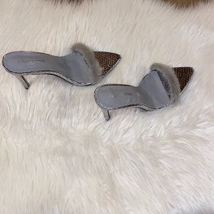 NWT. Barebacks. Slide heel. Furry. Fuzzy. Box included.